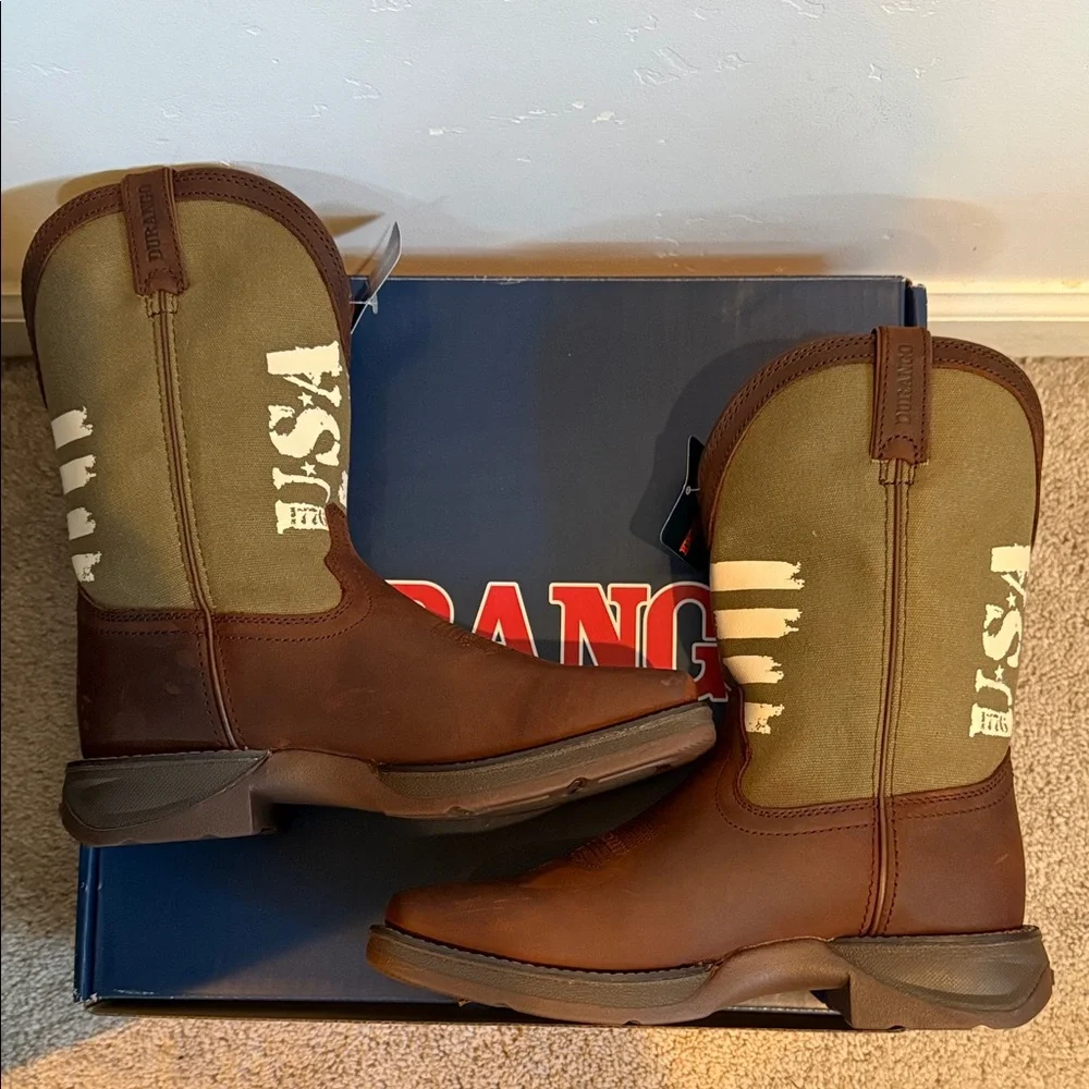 Lil' Rebel™ by Durango® Big Kids' Army Western Boot | Size 5.5 - Picture 6 of 12